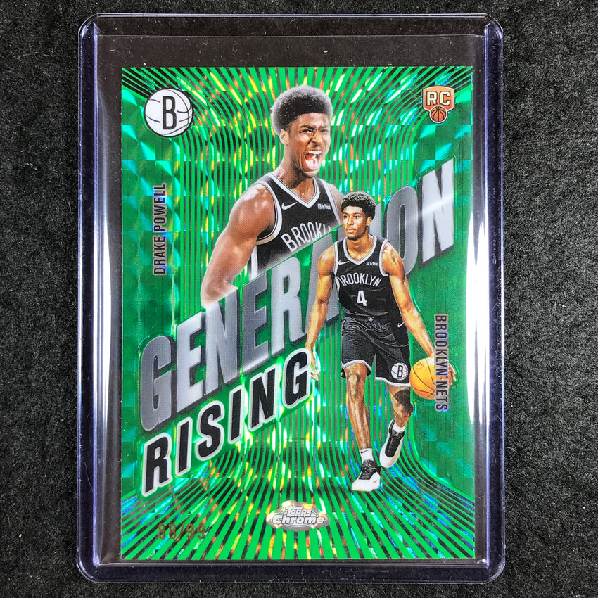 2025-26 Topps Chrome DRAKE POWELL Generation Rising Rookie Green Geometric 88/99