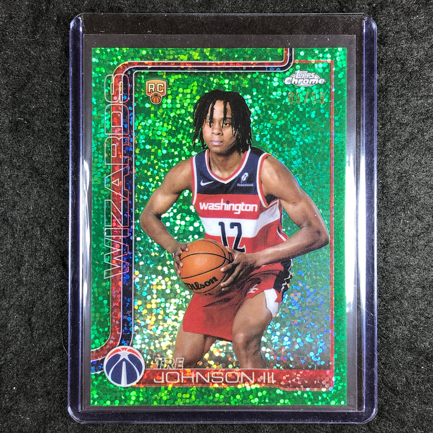 2025-26 Topps Chrome TRE JOHNSON III Rookie Image Variation Green Speckle 89/99