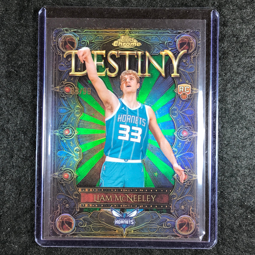 2025-26 Topps Chrome LIAM MCNEELEY Destiny Rookie Green 83/99 #22