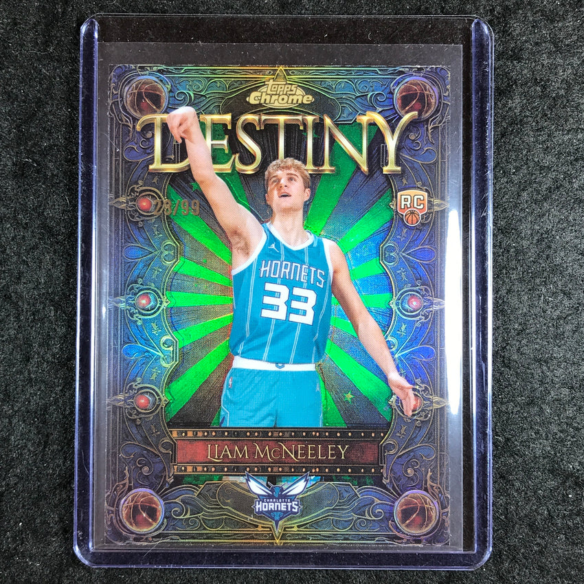 2025-26 Topps Chrome LIAM MCNEELEY Destiny Rookie Green 23/99 #22