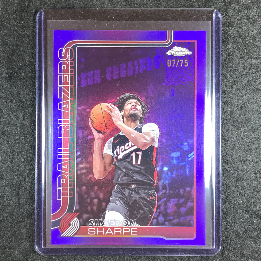 2025-26 Topps Chrome SHAEDON SHARPE Base Purple 7/75 #150