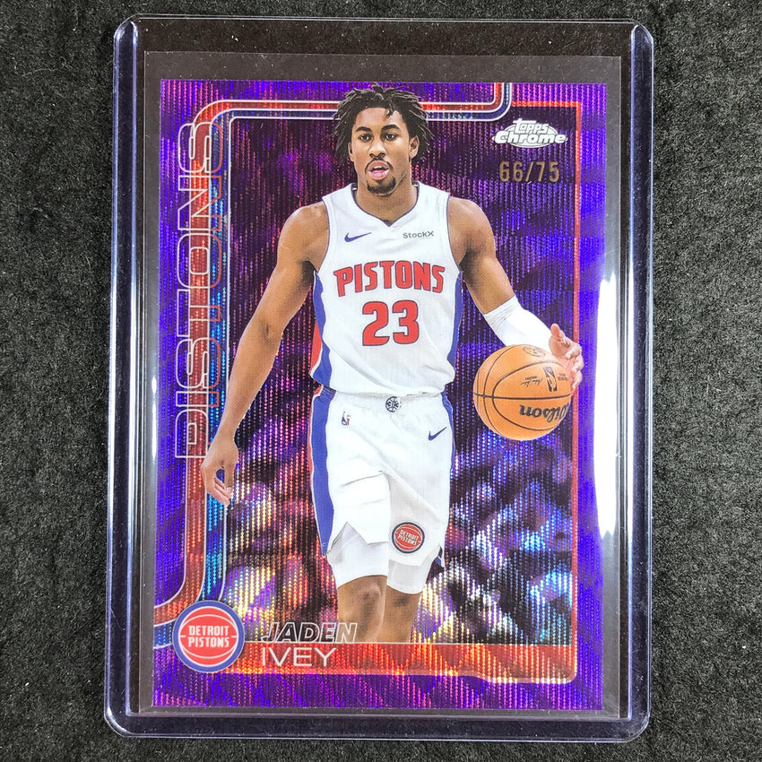 2025-26 Topps Chrome JADEN IVEY Base Purple Wave 66/75 #61