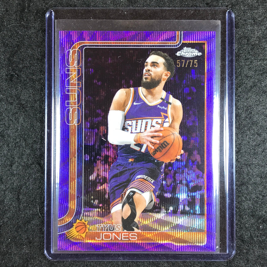 2025-26 Topps Chrome TYUS JONES Base Purple Wave 57/75 #146