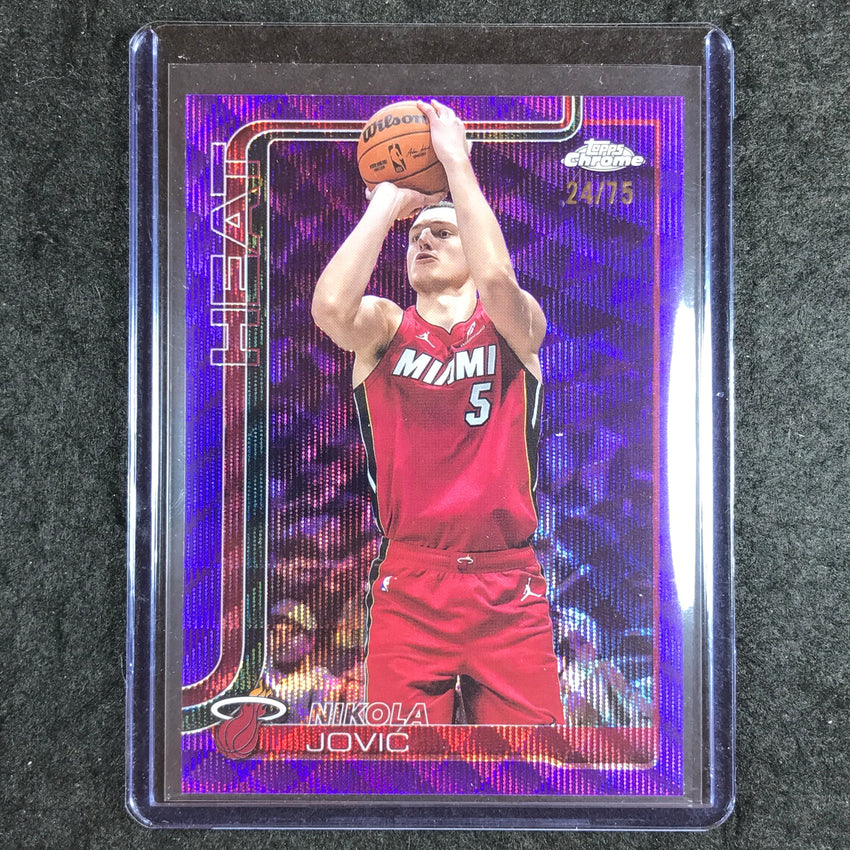 2025-26 Topps Chrome NIKOLA JOVIC Base Purple Wave 24/75 #172