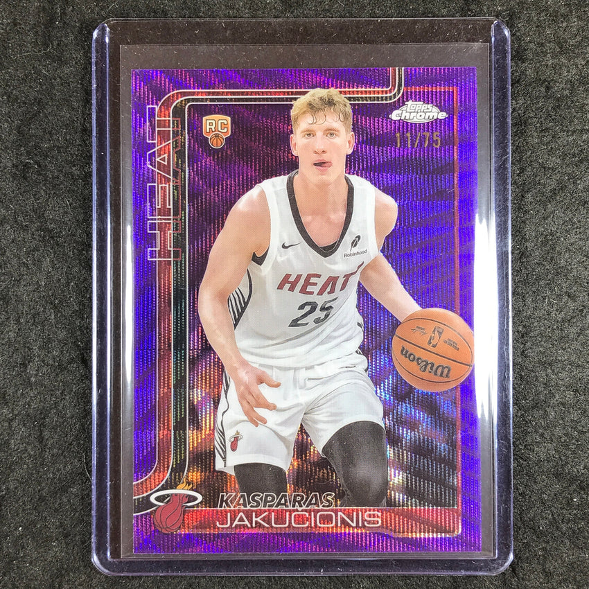 2025-26 Topps Chrome KASPARAS JAKUCIONIS Rookie Base Purple Wave 11/75 #270