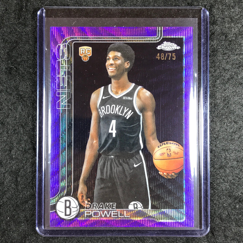 2025-26 Topps Chrome DRAKE POWELL Rookie Base Purple Wave 48/75 #272
