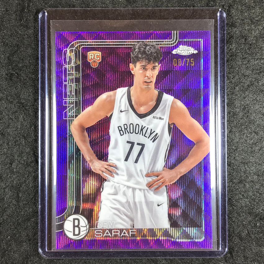 2025-26 Topps Chrome BEN SARAF Rookie Base Purple Wave 8/75 #276