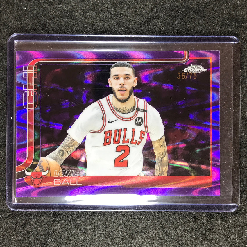 2025-26 Topps Chrome LONZO BALL Base Purple RayWave 36/75 #38