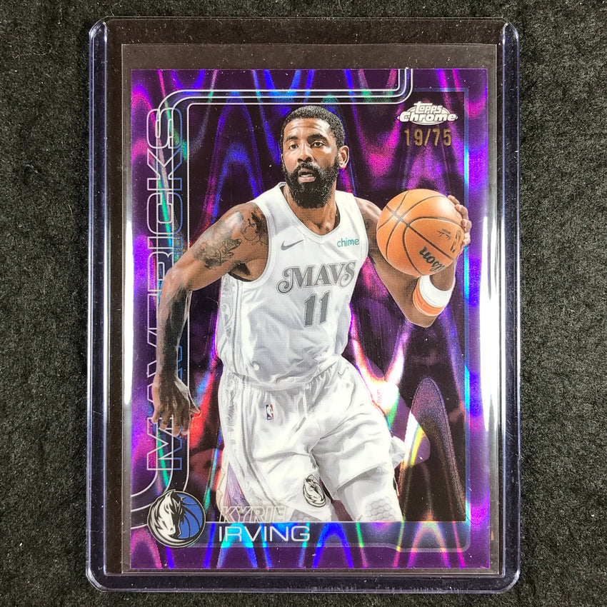 2025-26 Topps Chrome KYRIE IRVING Base Purple RayWave 19/75 #40