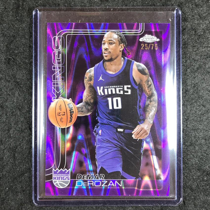 2025-26 Topps Chrome DEMAR DEROZAN Base Purple RayWave 25/75 #240