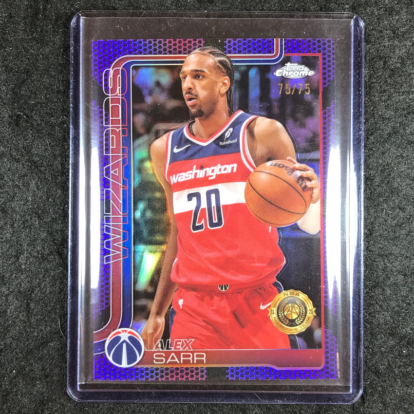 2025-26 Topps Chrome ALEX SARR Base Purple Basketball 75/75 #218