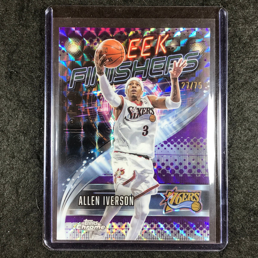2025-26 Topps Chrome ALLEN IVERSON Sleek Finishers Purple Geometric 27/75 #13