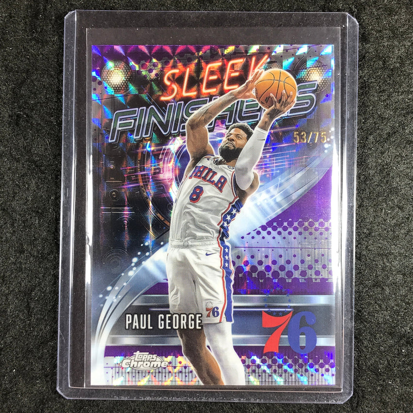 2025-26 Topps Chrome PAUL GEORGE Sleek Finishers Purple Geometric 53/75 #16