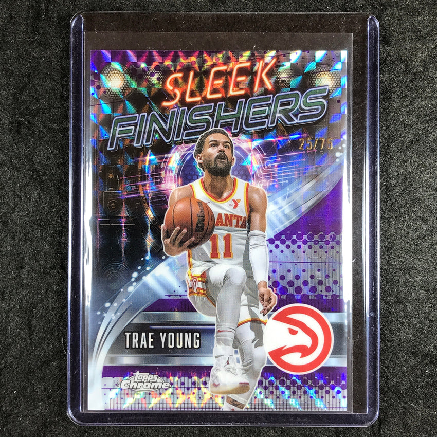 2025-26 Topps Chrome TRAE YOUNG Sleek Finishers Purple Geometric 25/75 #20