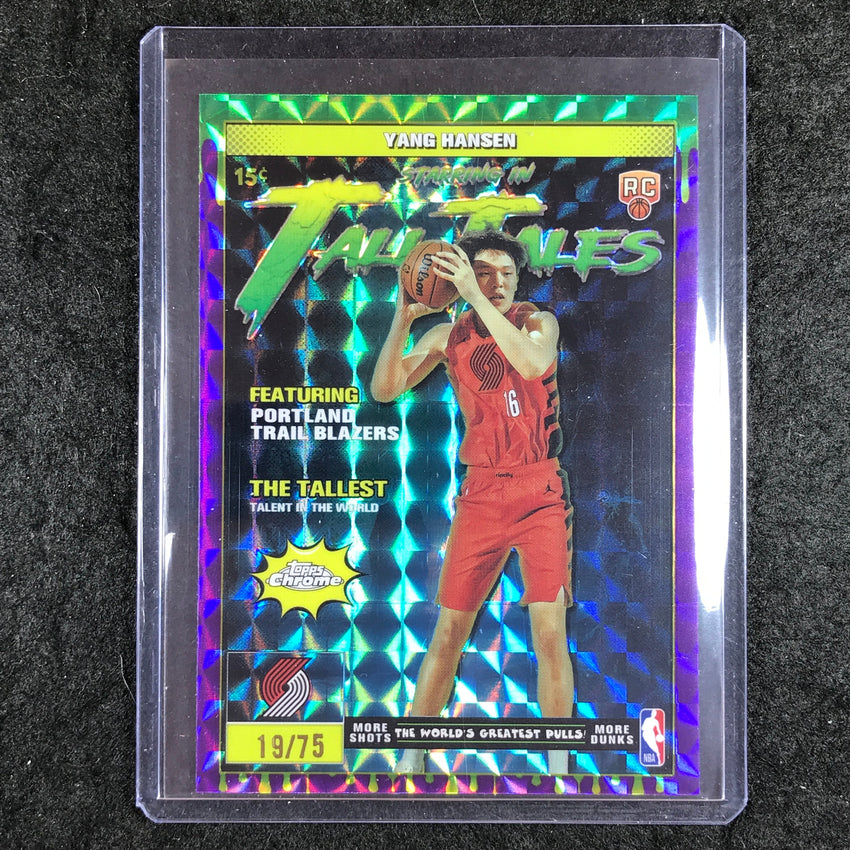 2025-26 Topps Chrome YANG HANSEN Tall Tales Rookie Purple Geometric 19/75 #21