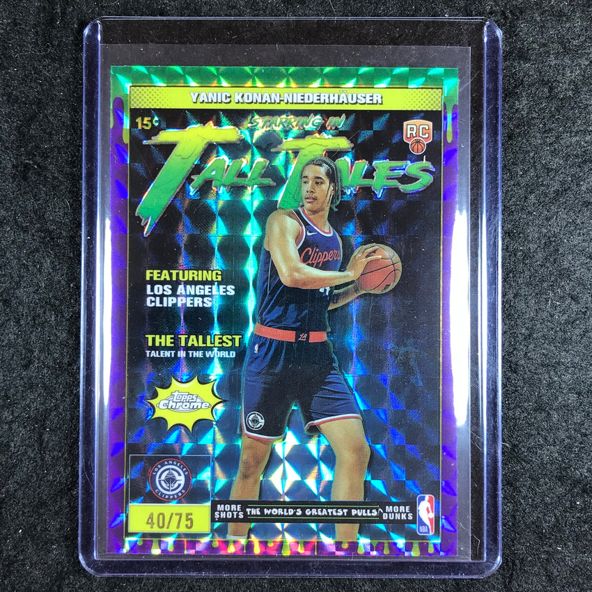 2025-26 Topps Chrome YANIC KONAN-NIEDERHAUSER Tall Tales Rookie Purple Geo 40/75