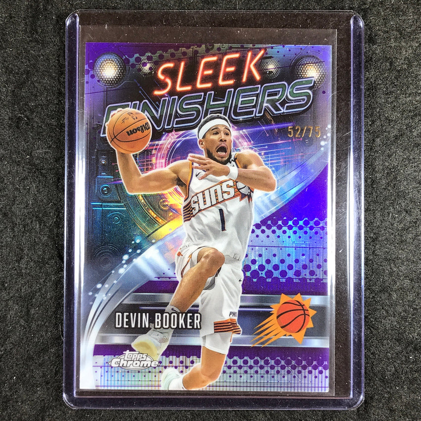 2025-26 Topps Chrome DEVIN BOOKER Sleek Finishers Purple 52/75 #19