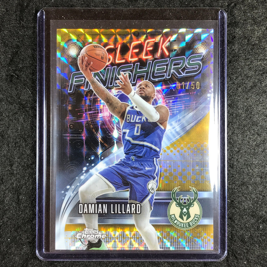 2025-26 Topps Chrome DAMIAN LILLARD Sleek Finishers Gold Geometric 1/50 #9