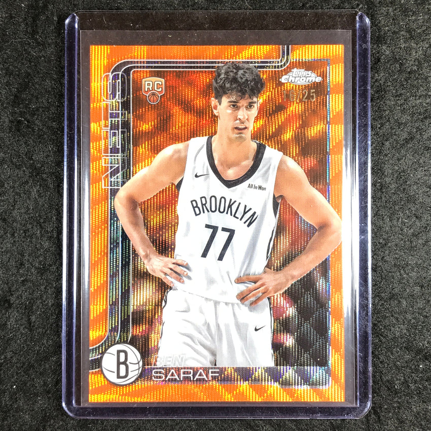 2025-26 Topps Chrome BEN SARAF Rookie Base Orange Wave 16/25 #276