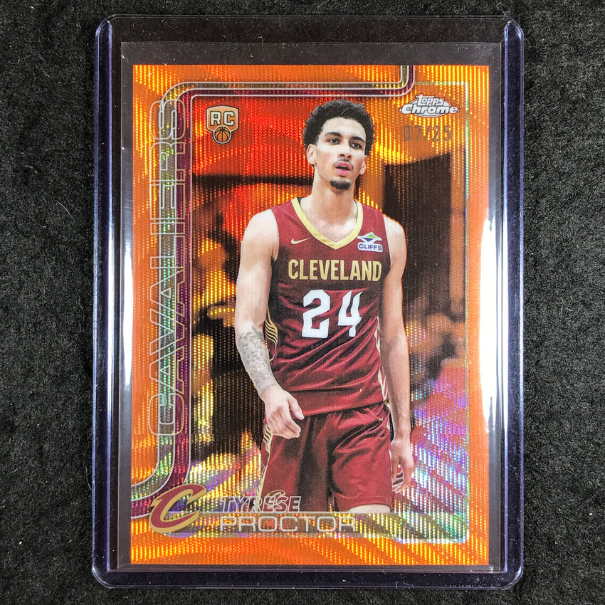 2025-26 Topps Chrome TYRESE PROCTOR Rookie Base Orange Wave 7/25 #300