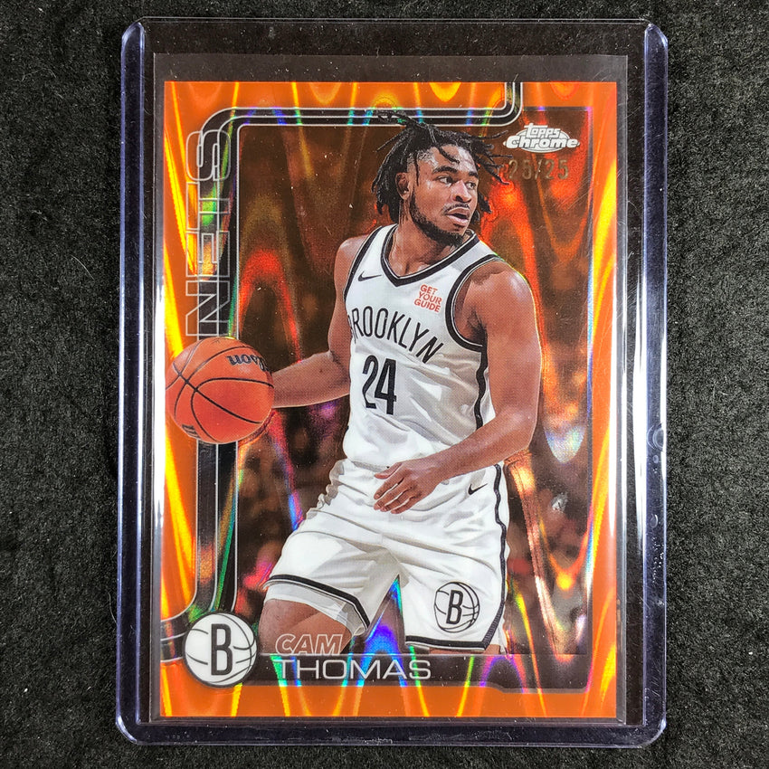 2025-26 Topps Chrome CAM THOMAS Base Orange RayWave 25/25 #85