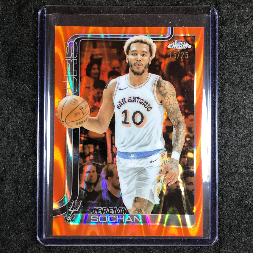 2025-26 Topps Chrome JEREMY SOCHAN Base Orange RayWave 15/25 #239