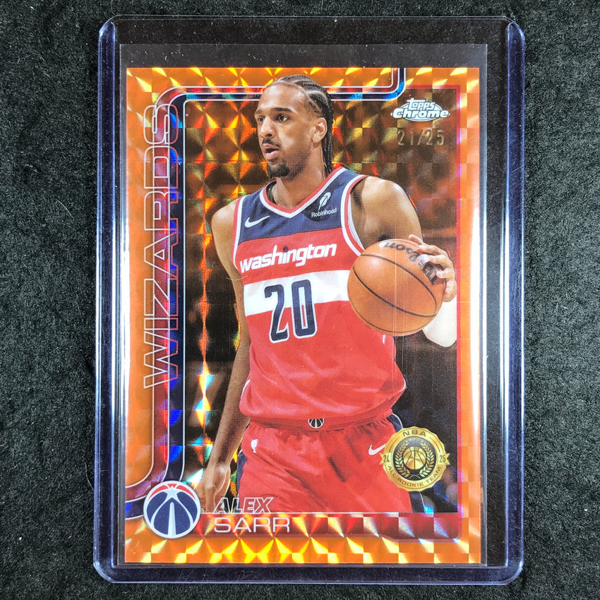 2025-26 Topps Chrome ALEX SARR Base Orange Geometric 21/25 #218