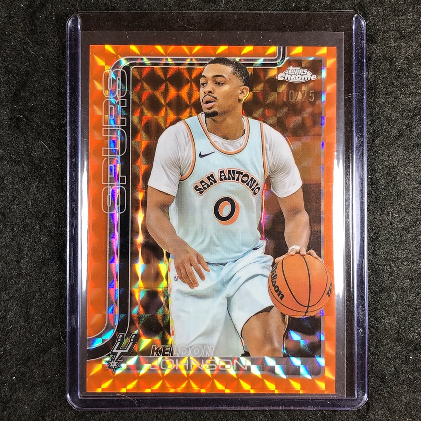 2025-26 Topps Chrome KELDON JOHNSON Base Orange Geometric 10/25 #220