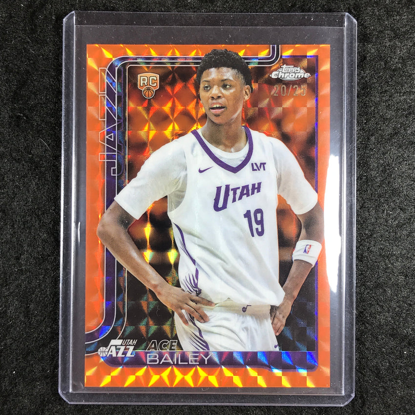 2025-26 Topps Chrome ACE BAILEY Rookie Base Orange Geometric 20/25 #255