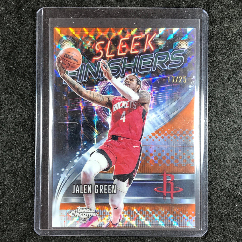 2025-26 Topps Chrome JALEN GREEN Sleek Finishers Orange Geometric 17/25 #6