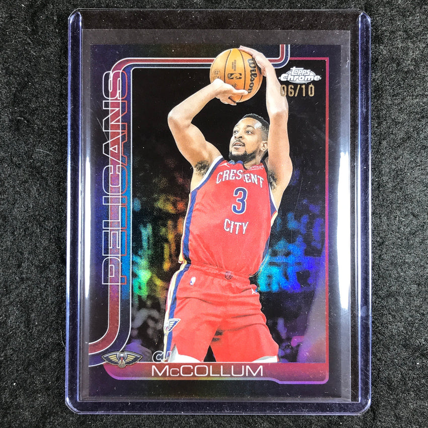 2025-26 Topps Chrome CJ MCCOLLUM Base Black 6/10 #136