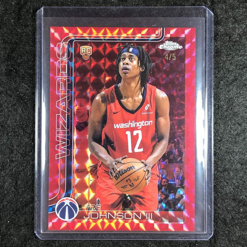 2025-26 Topps Chrome TRE JOHNSON III Base Red Geometric 4/5 #256