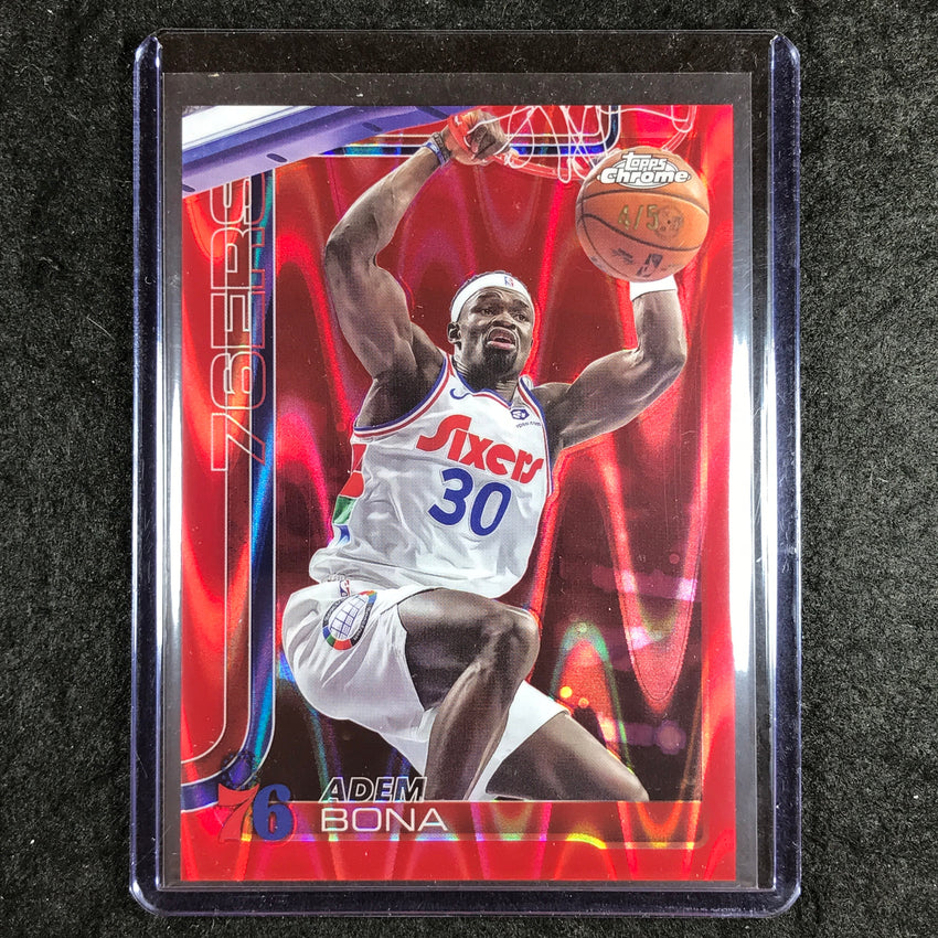 2025-26 Topps Chrome ADEM BONA Base Red RayWave 4/5 #183