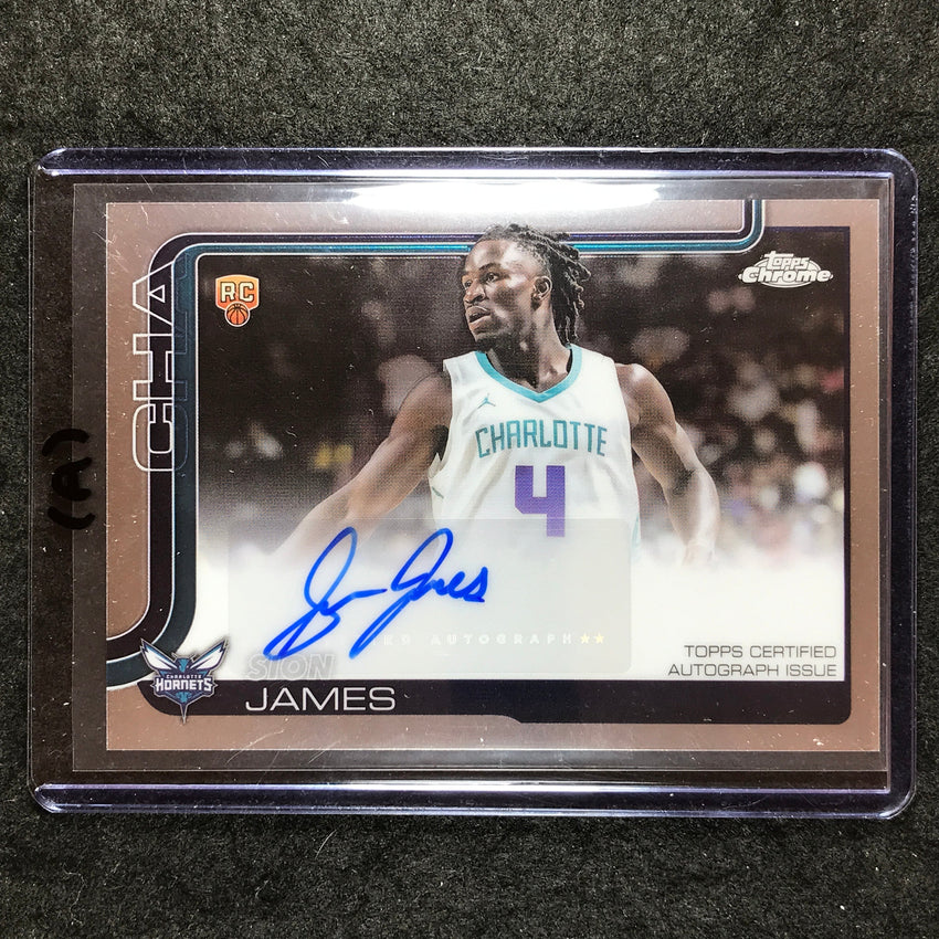 2025-26 Topps Chrome SION JAMES Chrome Rookie Auto Base #SJ (A)
