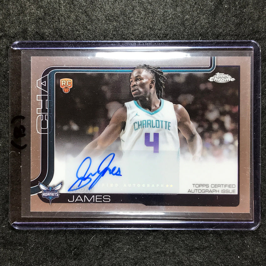 2025-26 Topps Chrome SION JAMES Chrome Rookie Auto Base #SJ (B)