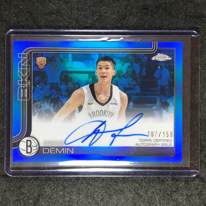 2025-26 Topps Chrome EGOR DEMIN Chrome Rookie Auto Blue 107/150