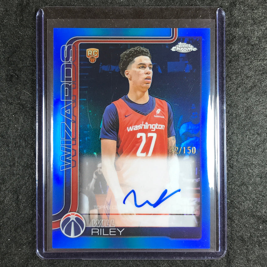 2025-26 Topps Chrome WILL RILEY Chrome Rookie Auto Blue 92/150