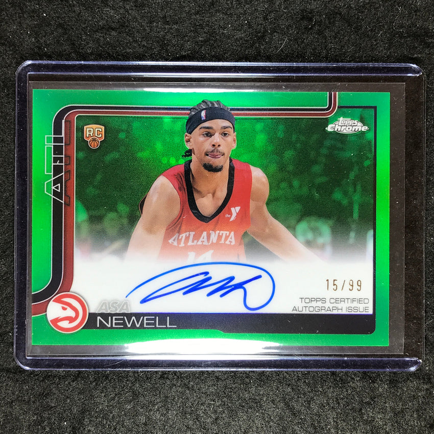 2025-26 Topps Chrome ASA NEWELL Chrome Rookie Auto Green 15/99