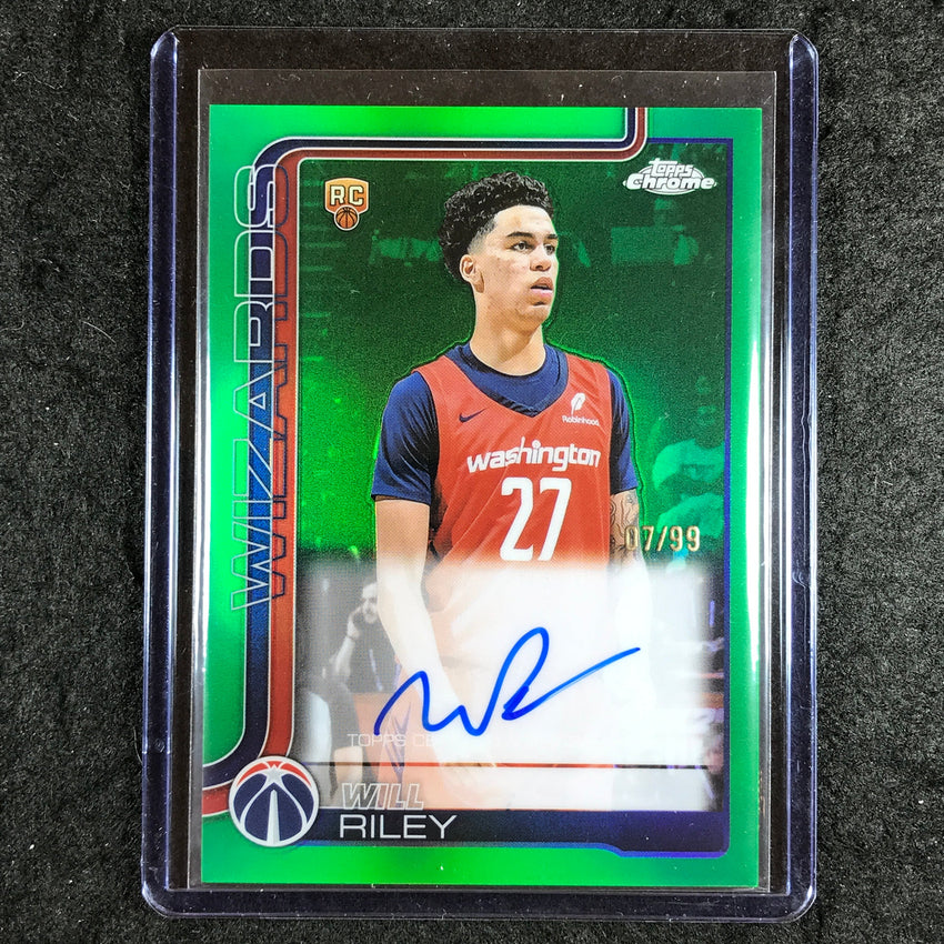 2025-26 Topps Chrome WILL RILEY Chrome Rookie Auto Green 7/99