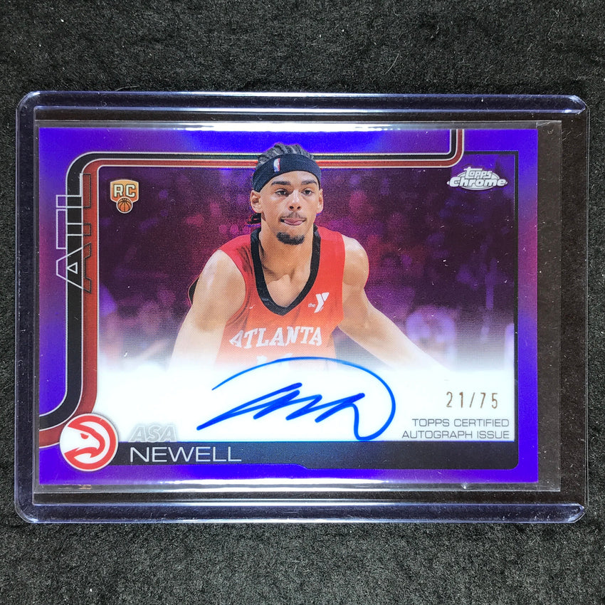 2025-26 Topps Chrome ASA NEWELL Chrome Rookie Auto Purple 21/75