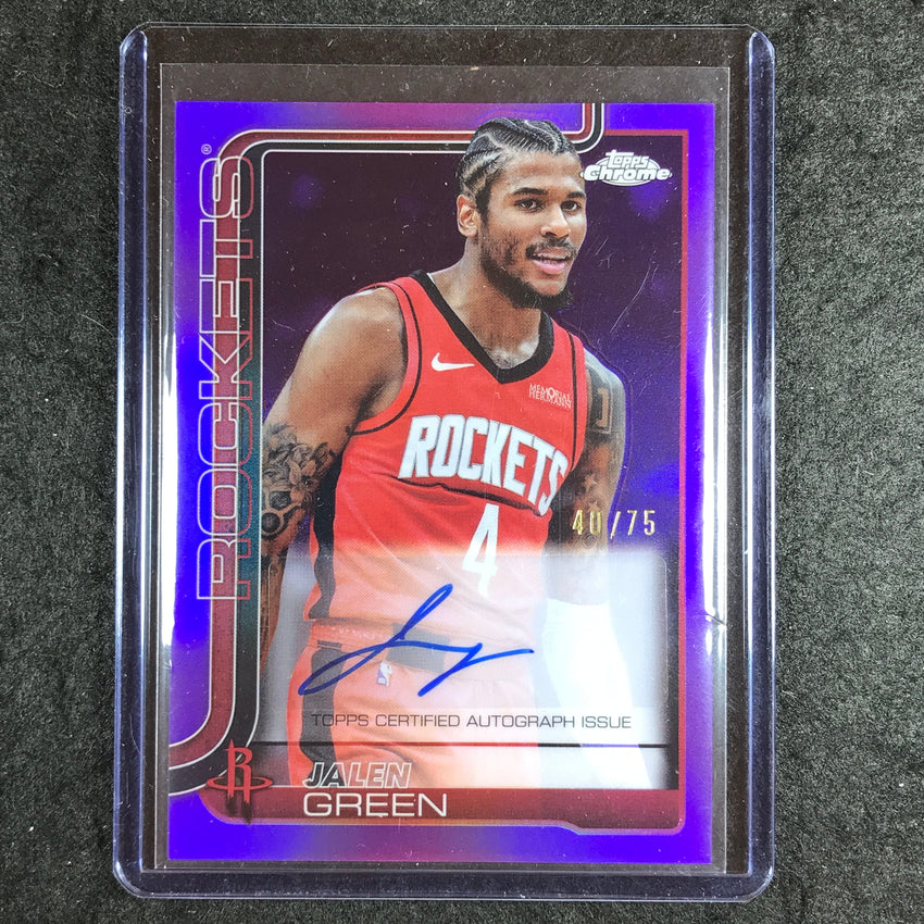 2025-26 Topps Chrome JALEN GREEN Chrome Auto Purple 40/75