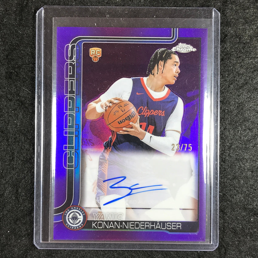 2025-26 Topps Chrome YANIC KONAN-NIEDERHAUSER Chrome Rookie Auto Purple 23/75