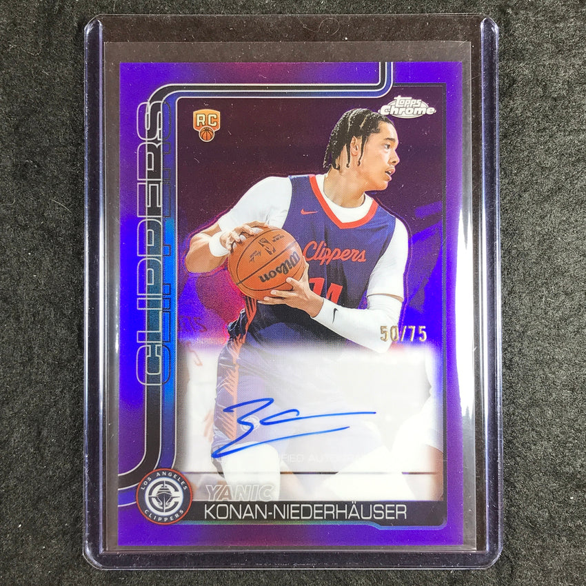 2025-26 Topps Chrome YANIC KONAN-NIEDERHAUSER Chrome Rookie Auto Purple 50/75