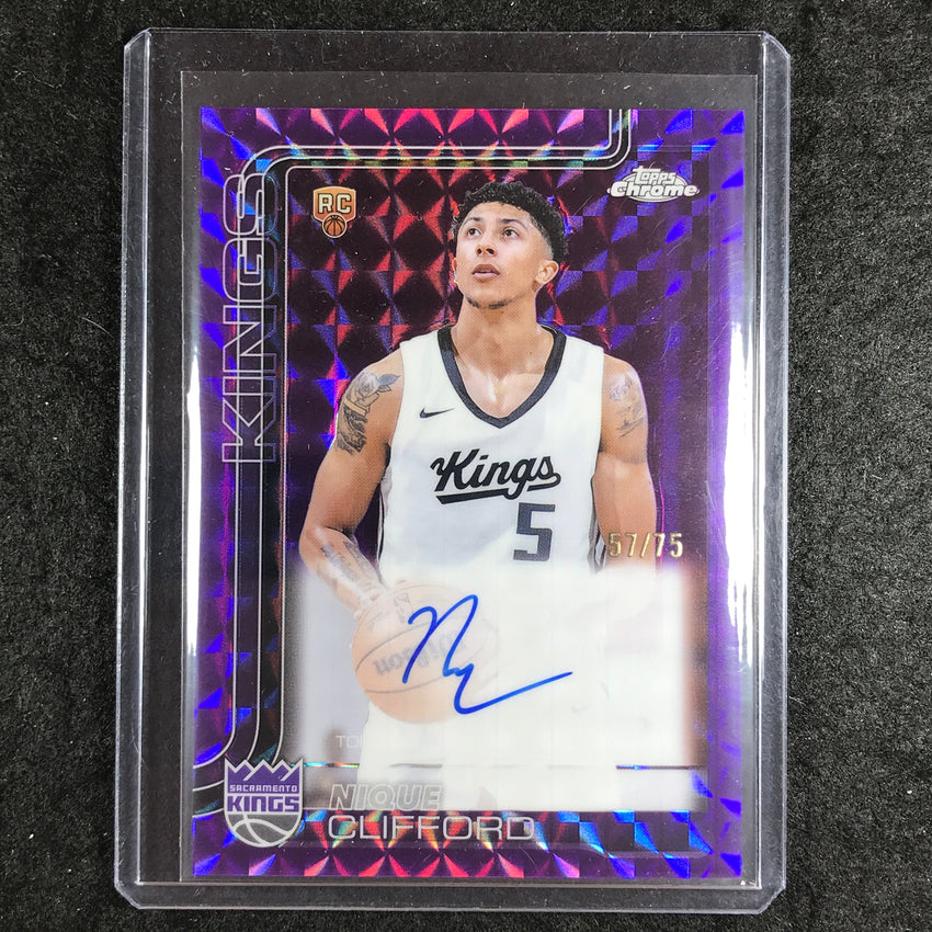 2025-26 Topps Chrome NIQUE CLIFFORD Chrome Rookie Auto Purple Geometric 57/75