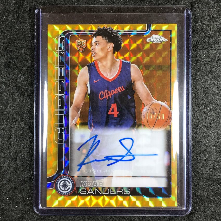 2025-26 Topps Chrome KOBE SANDERS Chrome Rookie Auto Gold Geometric 10/50