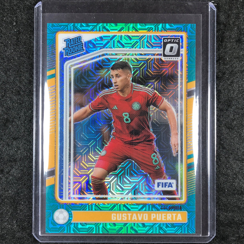 2024-25 Donruss Soccer GUSTAVO PUERTA Rated Rookie Optic Teal Mojo 2/49 #179