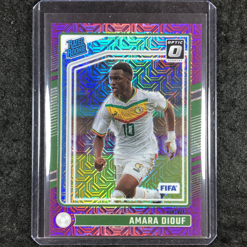 2024-25 Donruss Soccer AMARA DIOUF Rated Rookie Optic Purple Mojo 21/25 #190