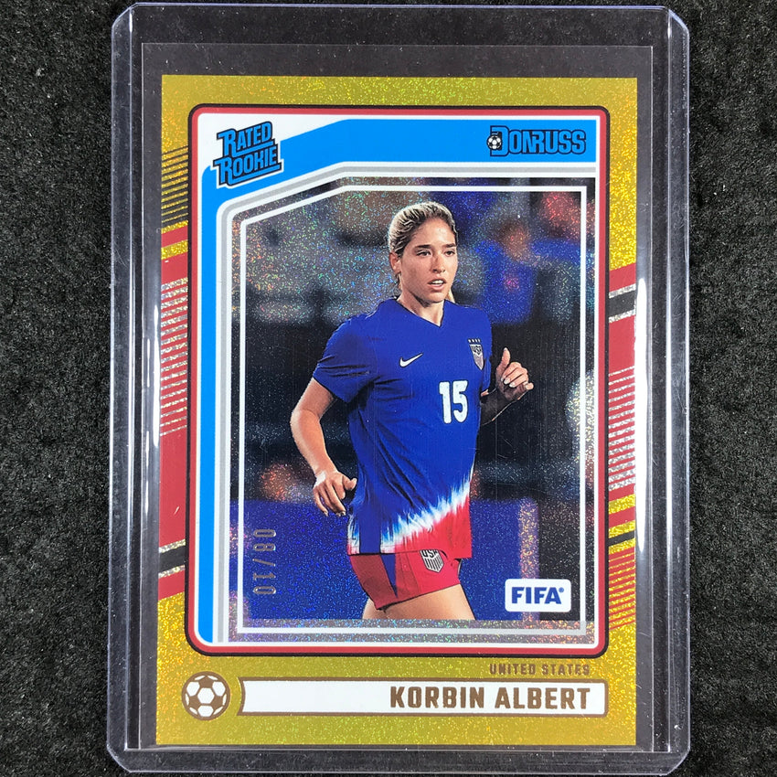 2024-25 Donruss Soccer KORBIN ALBERT Rated Rookie Gold 8/10 #187