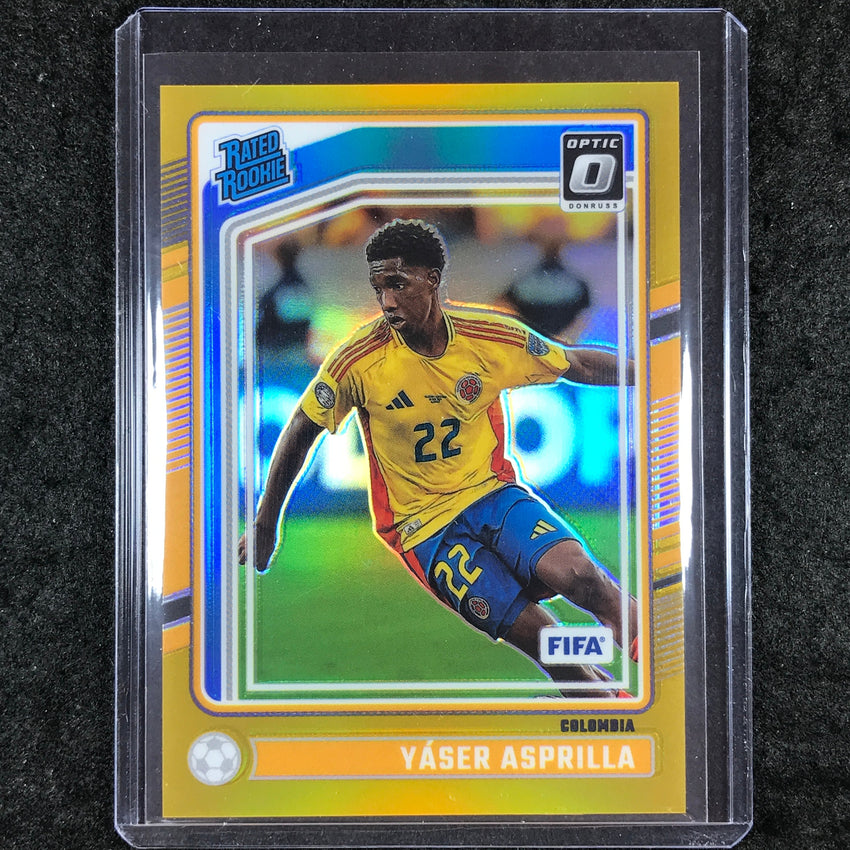 2024-25 Donruss Soccer YASER ASPRILLA Rated Rookie Optic Gold 8/10 #177