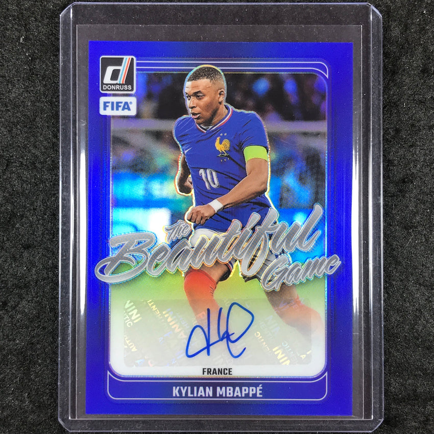 2024-25 Donruss Soccer KYLIAN MBAPPE The Beautiful Game Auto Blue 25/99